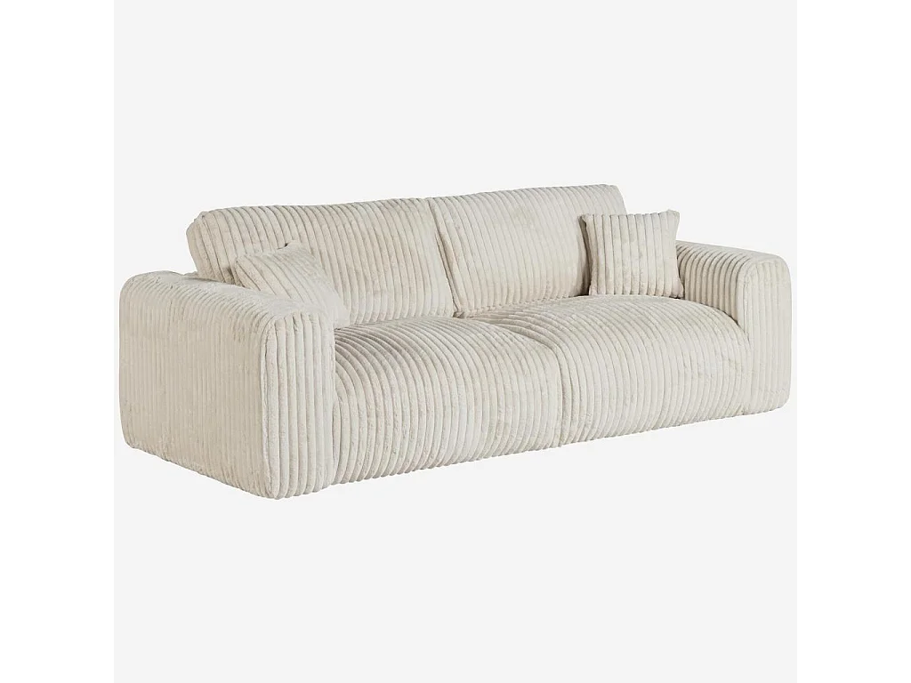Habitat - Canapé 4 places en tissu côtelé - Beige meringue - Aleya