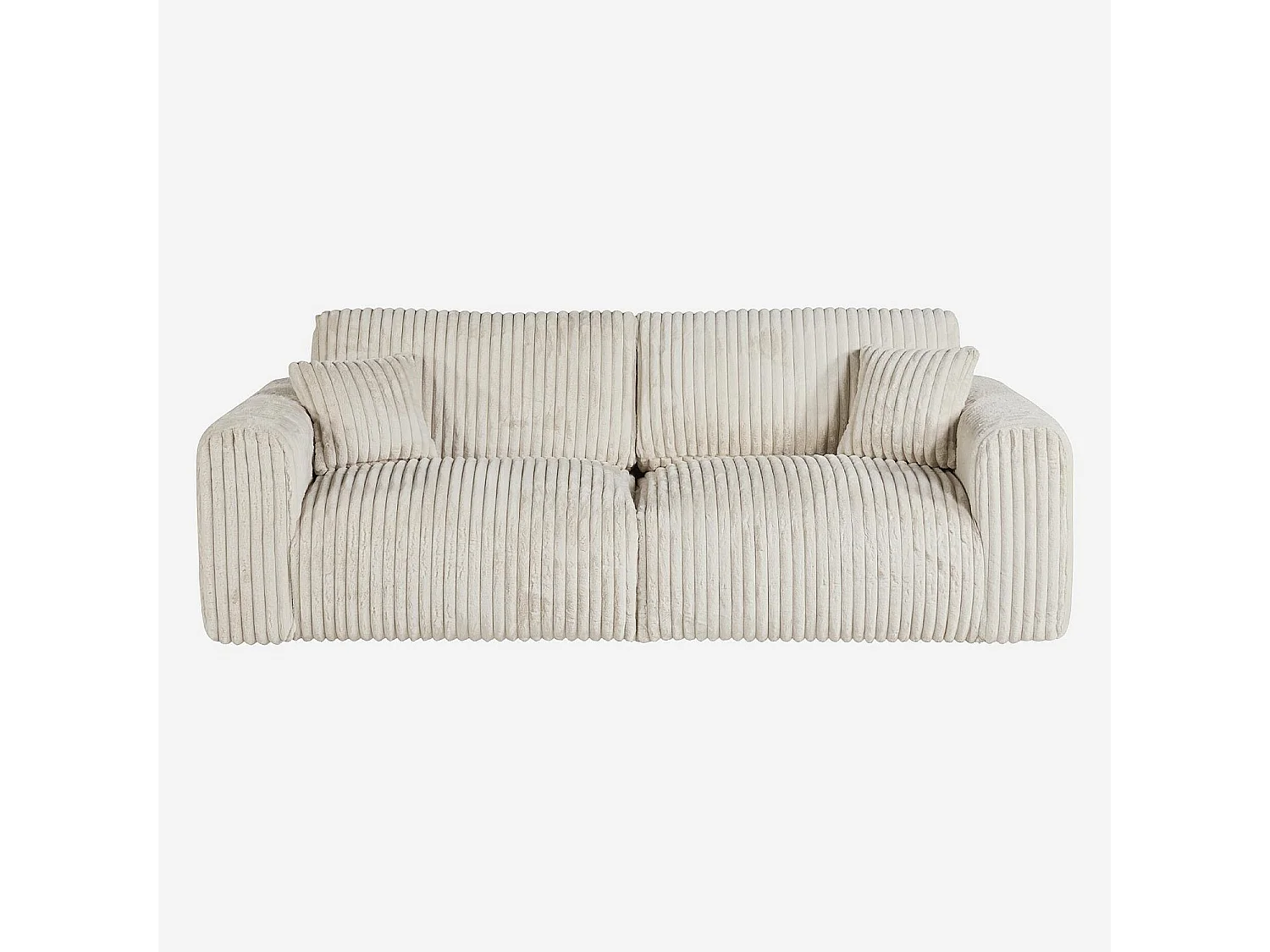 Habitat - Canapé 4 places en tissu côtelé - Beige meringue - Aleya