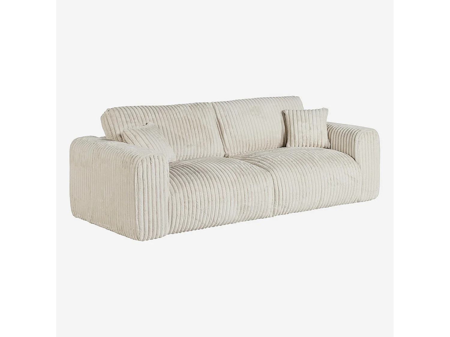Habitat - Canapé 4 places en tissu côtelé - Beige meringue - Aleya