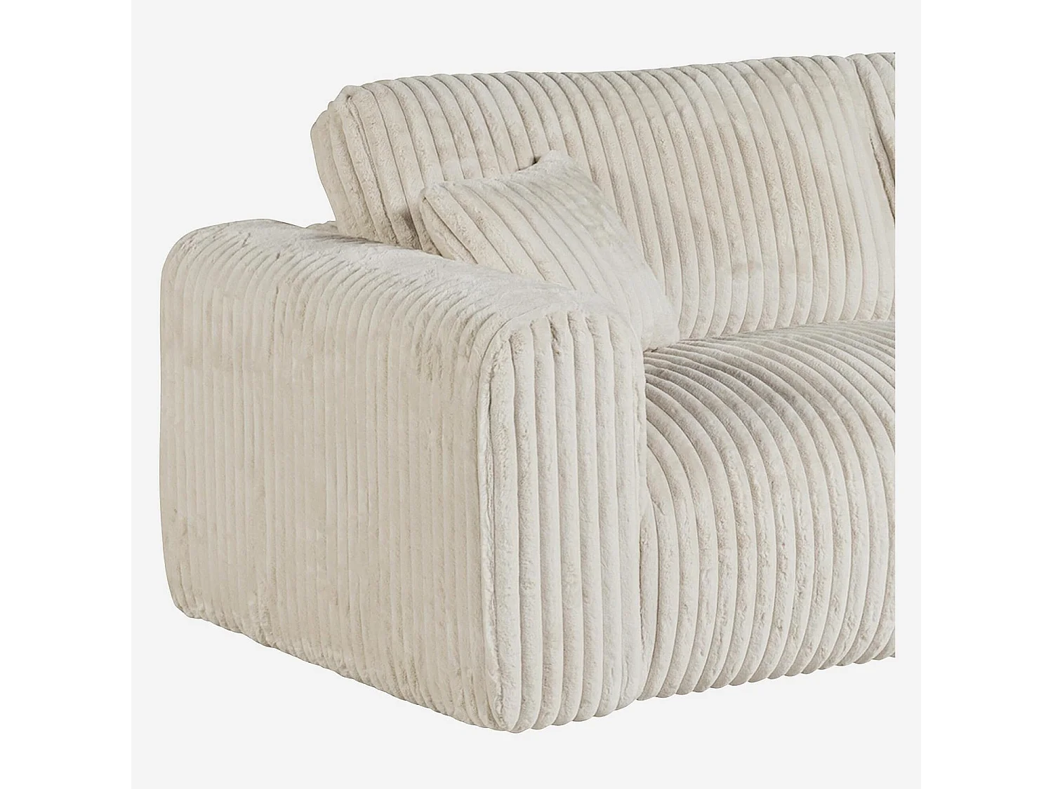 Habitat - Canapé 4 places en tissu côtelé - Beige meringue - Aleya