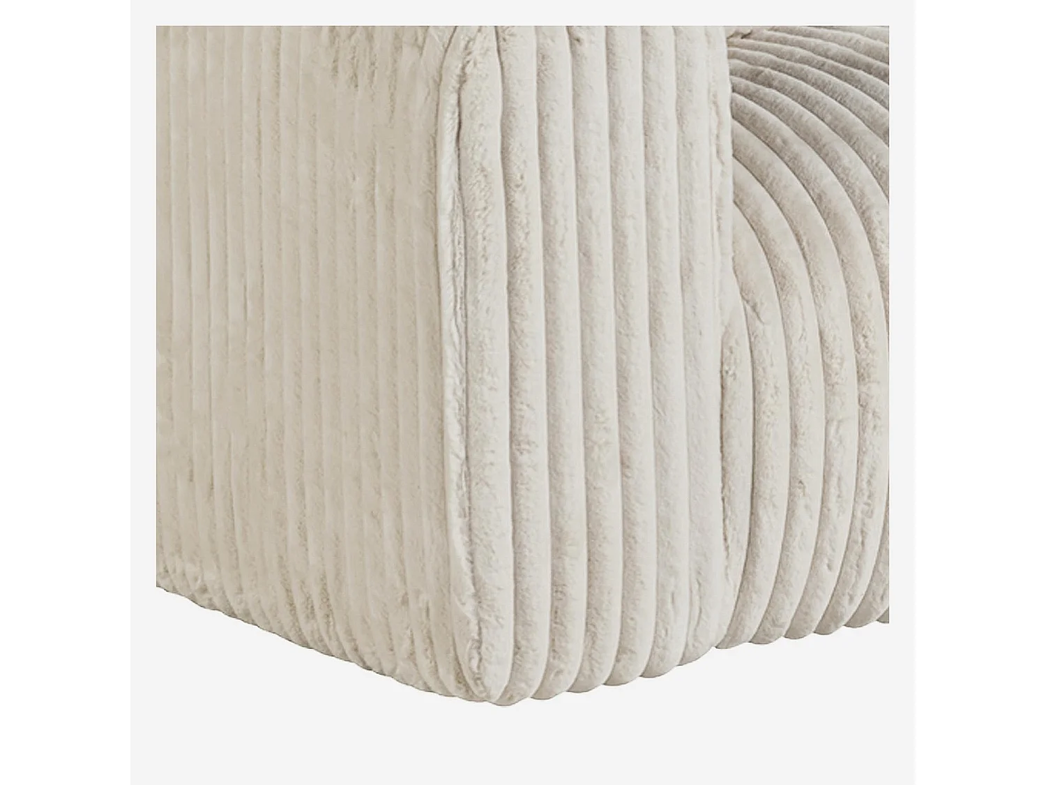 Canapé 4 places en tissu côtelé - Beige meringue