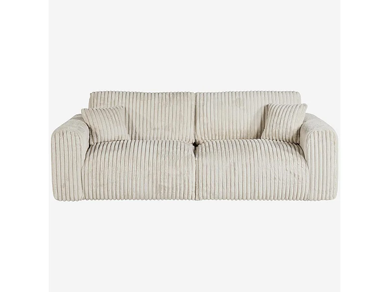 Habitat - Canapé 4 places en tissu côtelé - Beige meringue - Aleya