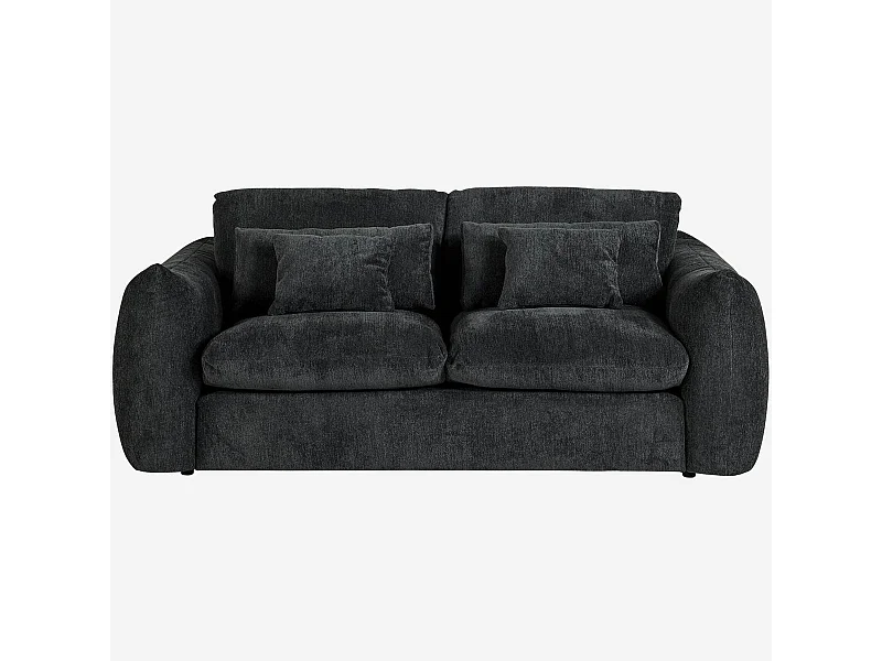 Habitat - Canapé 3 places en tissu chenille - Gris anthracite - Glenna