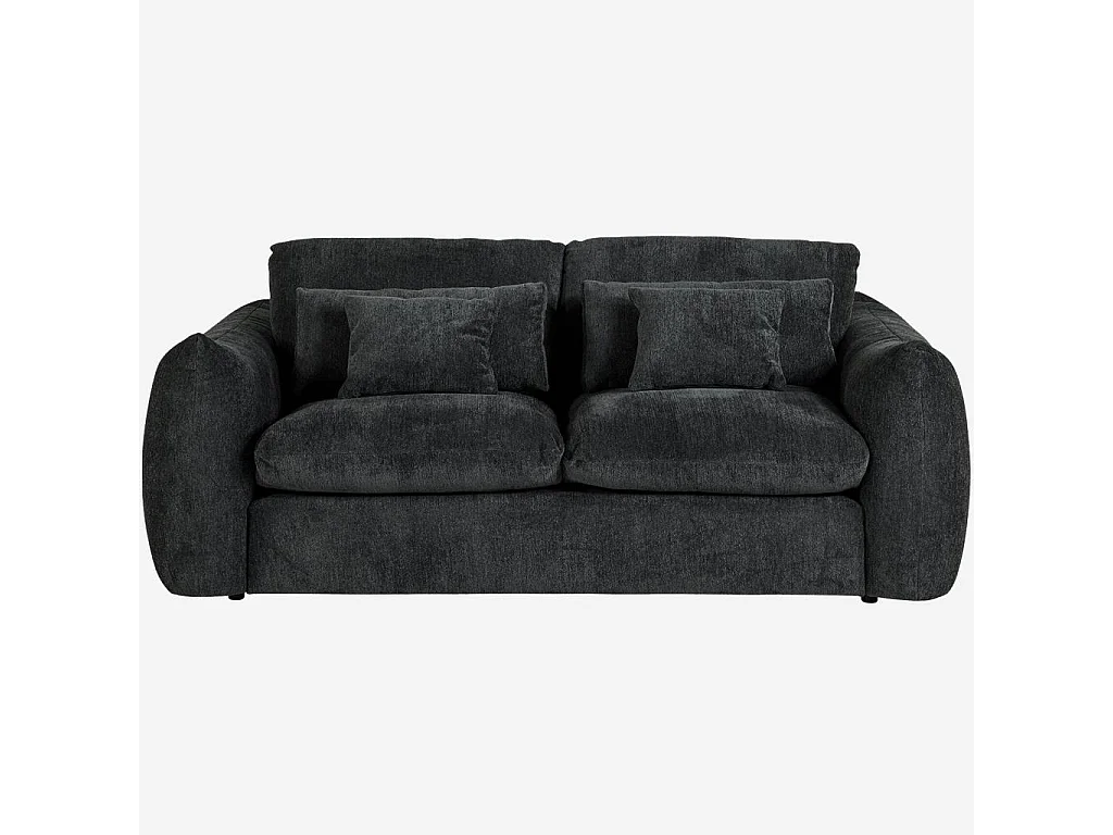 Habitat - Canapé 3 places en tissu chenille - Gris anthracite - Glenna