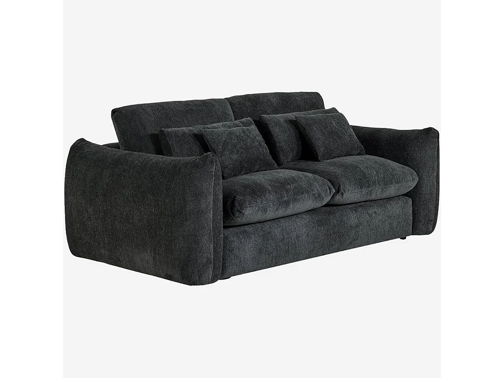 Habitat - Canapé 3 places en tissu chenille - Gris anthracite - Glenna