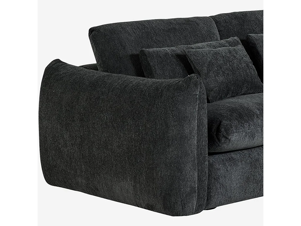 Habitat - Canapé 3 places en tissu chenille - Gris anthracite - Glenna