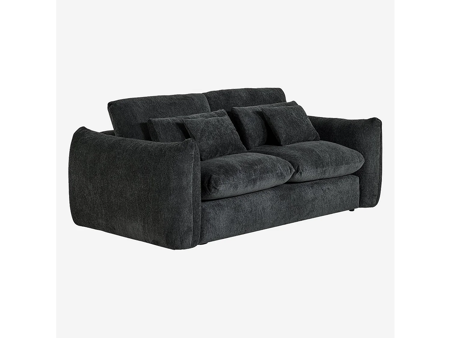 Habitat - Canapé 3 places en tissu chenille - Gris anthracite - Glenna