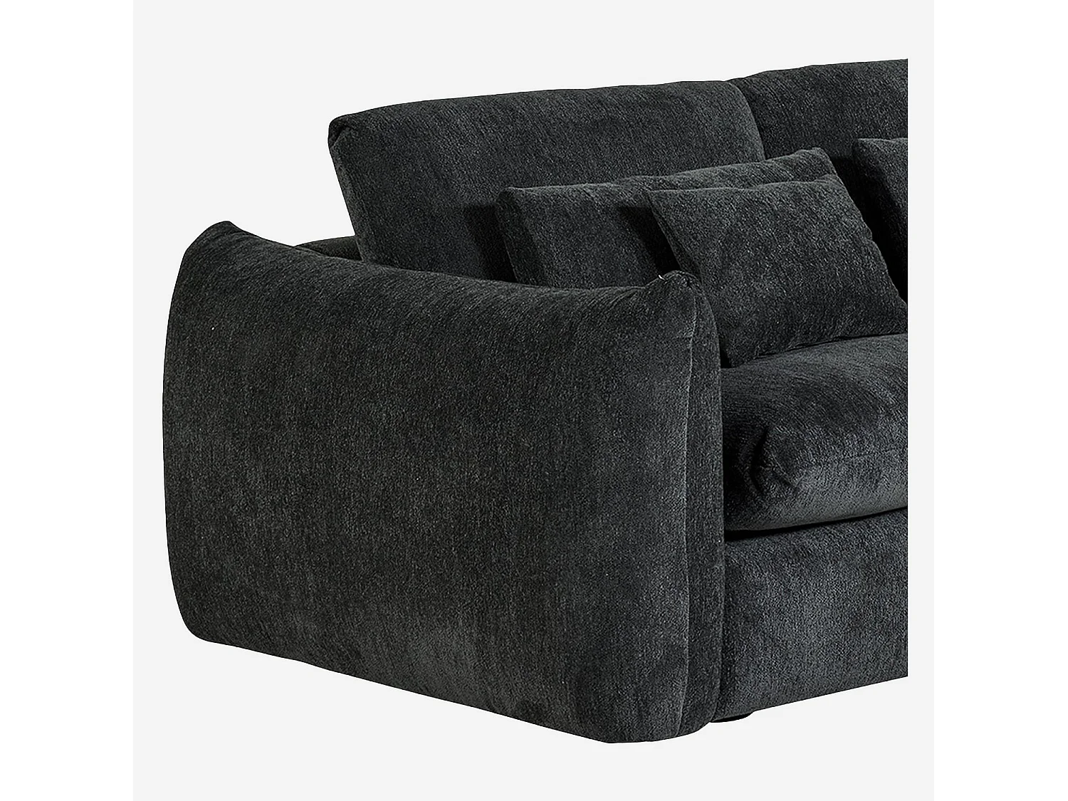 Habitat - Canapé 3 places en tissu chenille - Gris anthracite - Glenna