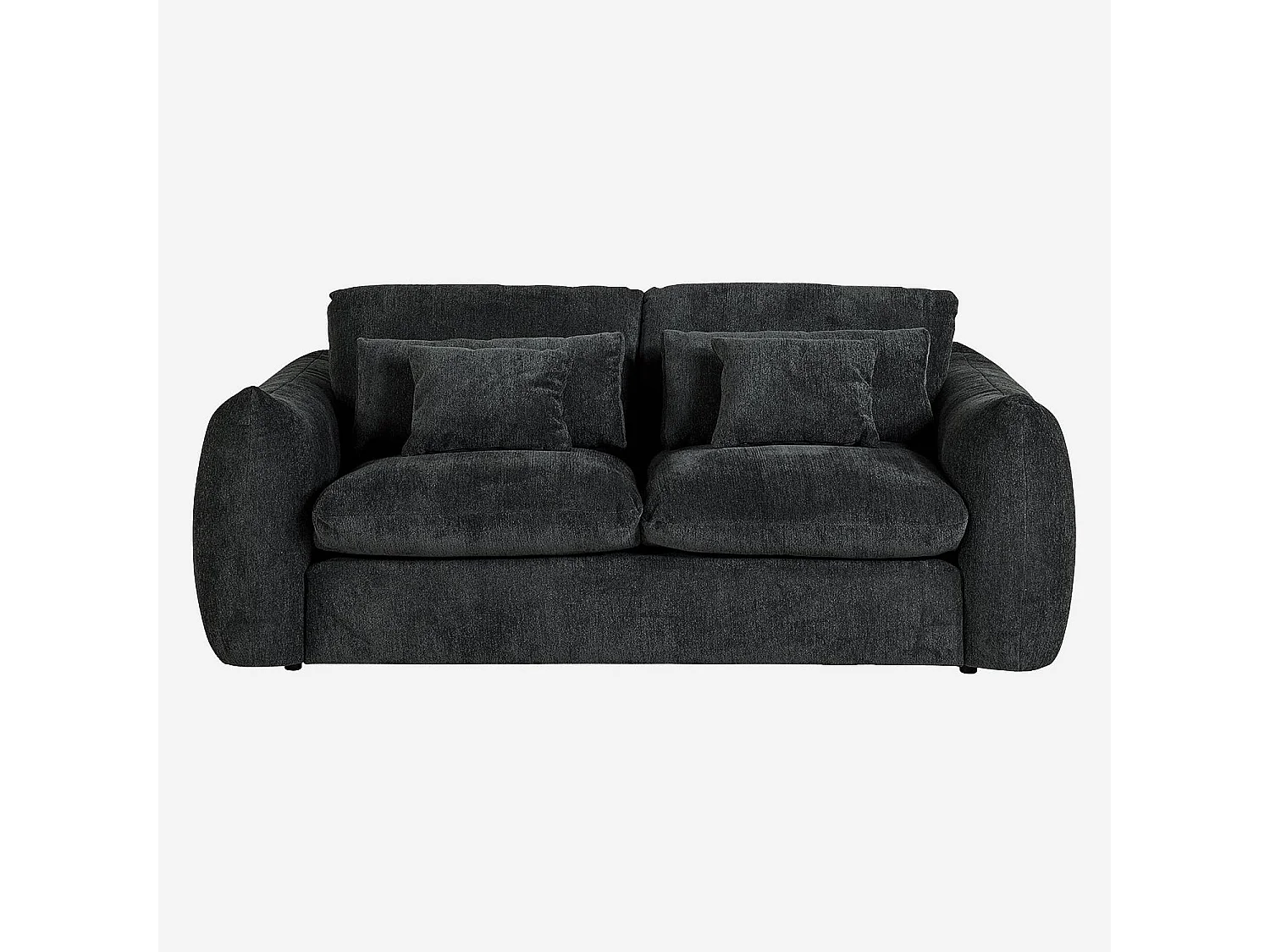 Canapé 3 places en tissu chenille - Gris anthracite