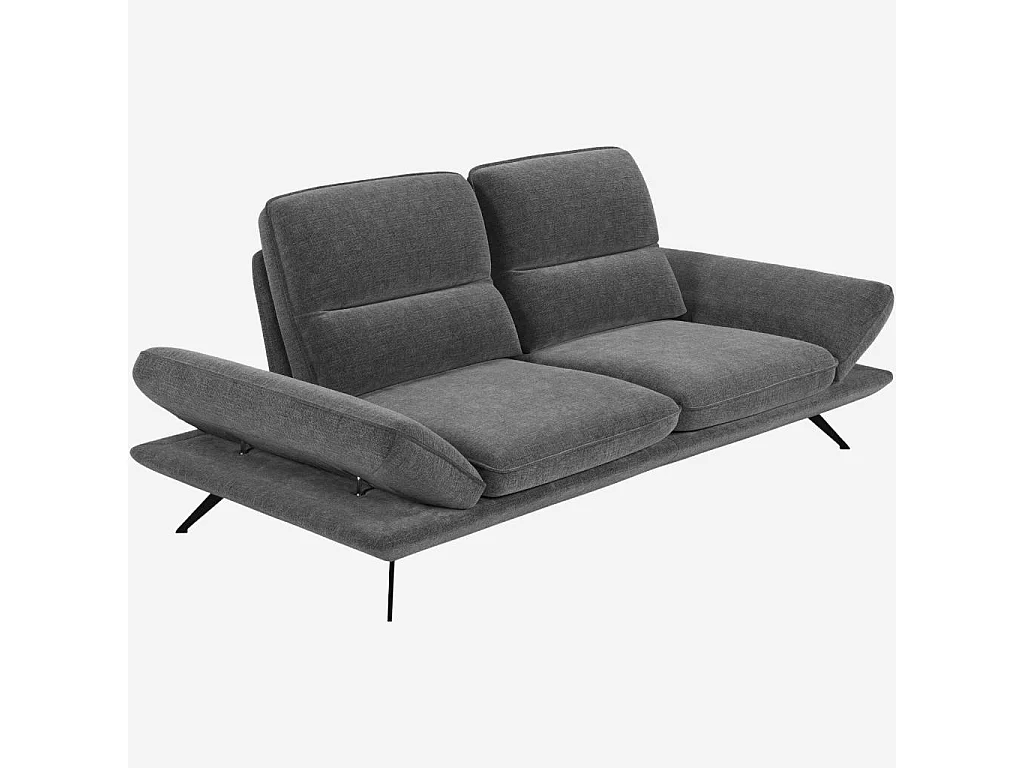 Habitat - Canapé 3 places en tissu avec dossier avance-recule - Gris ardoise - Ropio