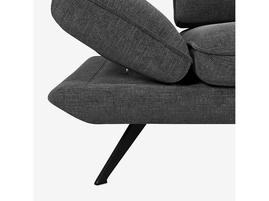 Habitat - Canapé 3 places en tissu avec dossier avance-recule - Gris ardoise - Ropio