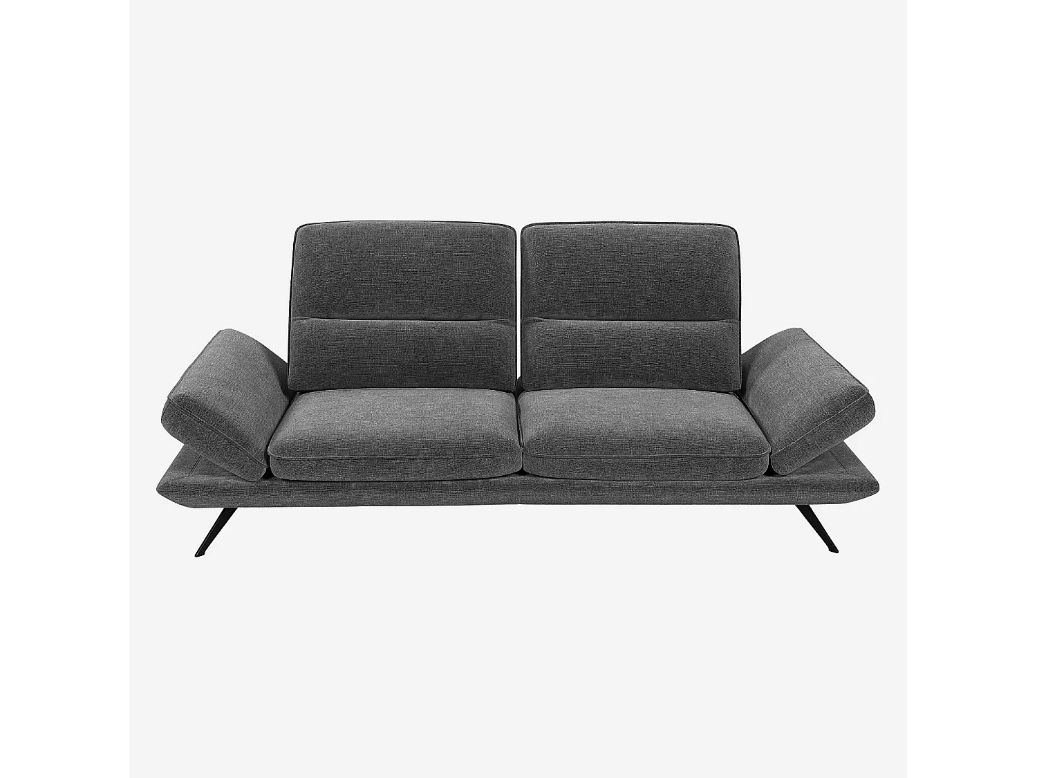 Canapé 3 places en tissu avec dossier avance-recule - Gris ardoise