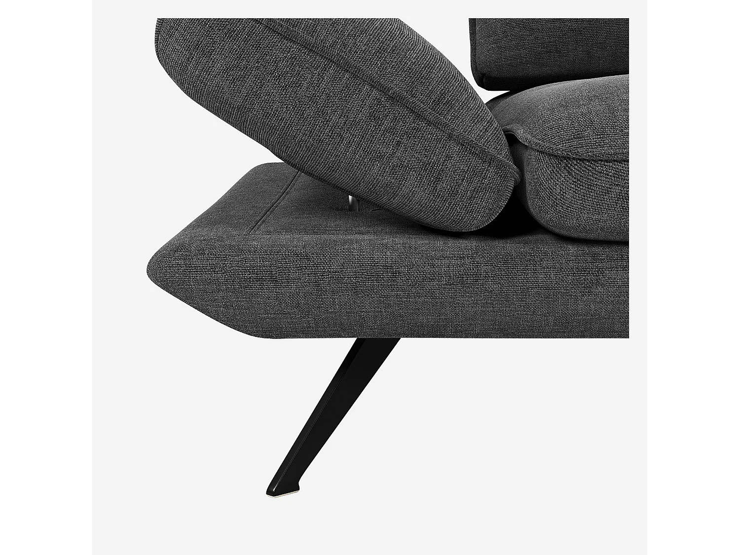 Canapé 3 places en tissu avec dossier avance-recule - Gris ardoise