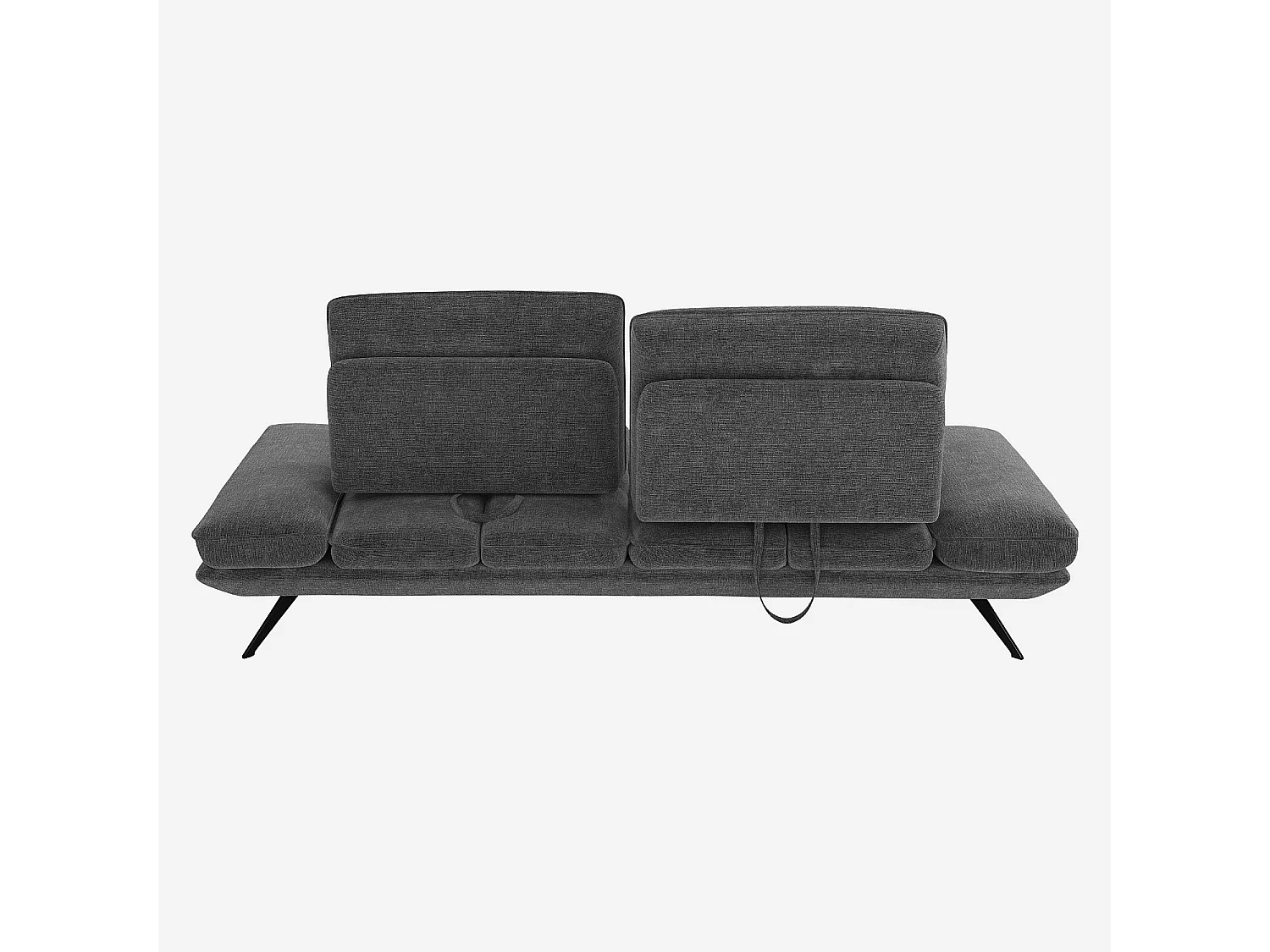 Canapé 3 places en tissu avec dossier avance-recule - Gris ardoise