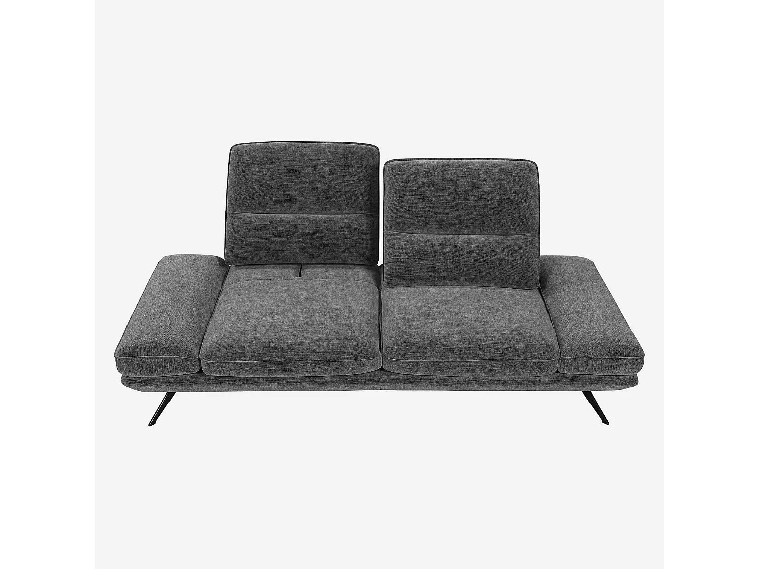 Canapé 3 places en tissu avec dossier avance-recule - Gris ardoise