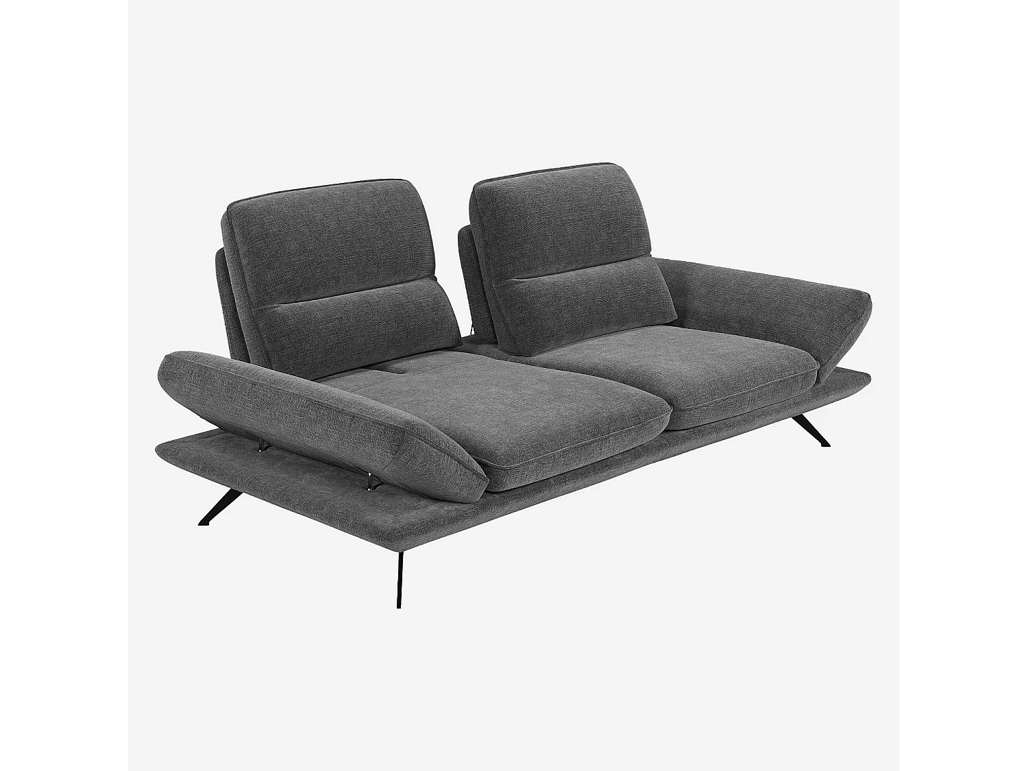 Habitat - Canapé 3 places en tissu avec dossier avance-recule - Gris ardoise - Ropio