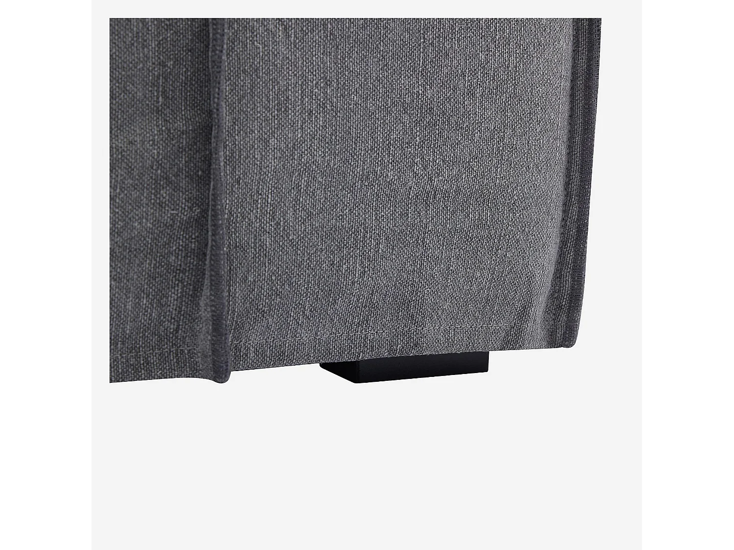 Canapé d'angle gauche déhoussable en coton et lin garni de plumes - Gris ardoise