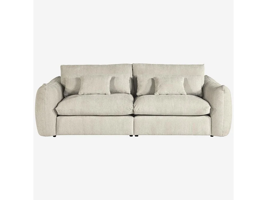 Habitat - Canapé 4 places en tissu chenille - Écru - Glenna