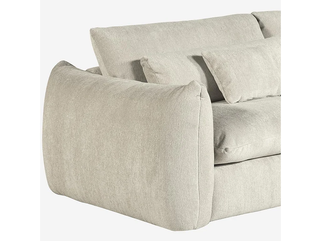 Habitat - Canapé 4 places en tissu chenille - Écru - Glenna