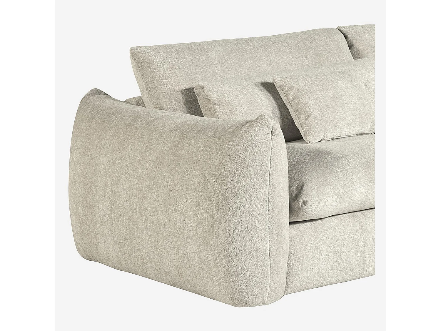 Habitat - Canapé 4 places en tissu chenille - Écru - Glenna