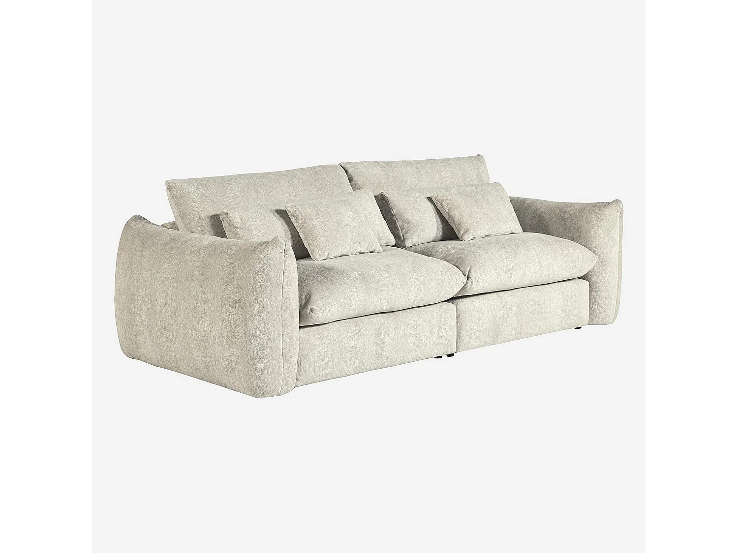 Habitat - Canapé 4 places en tissu chenille - Écru - Glenna