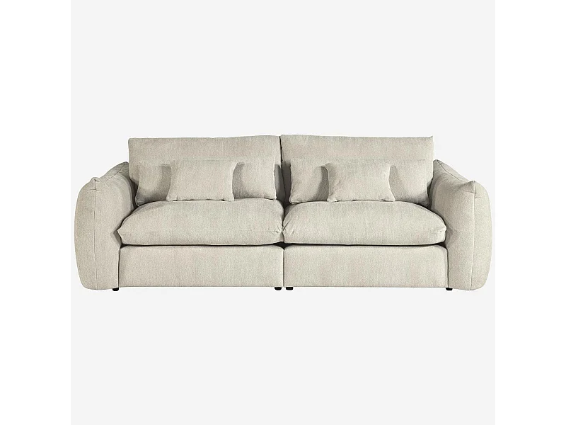 Habitat - Canapé 4 places en tissu chenille - Écru - Glenna