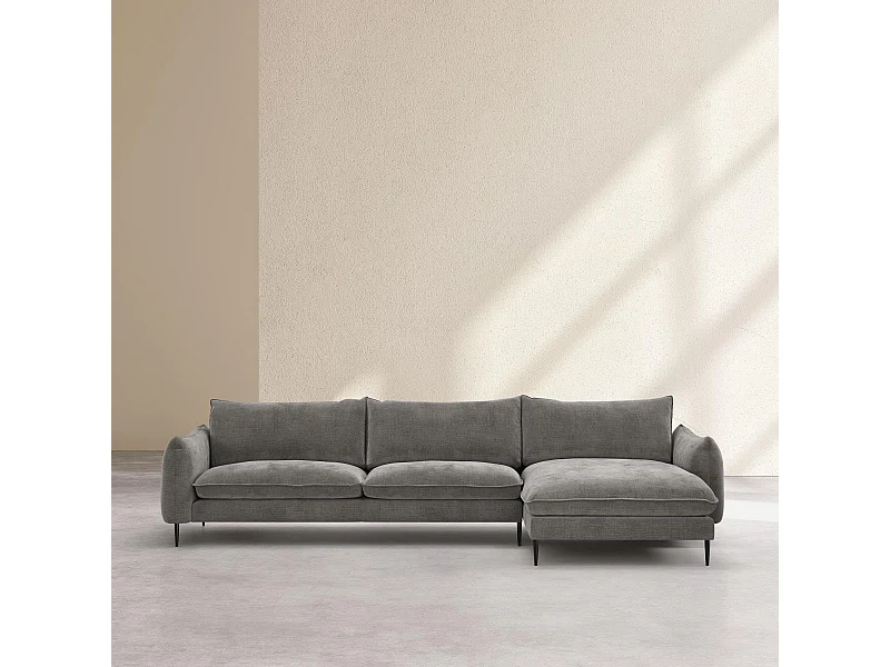 Habitat - Canapé d'angle droit en tissu chenille - Taupe - Ketlyn