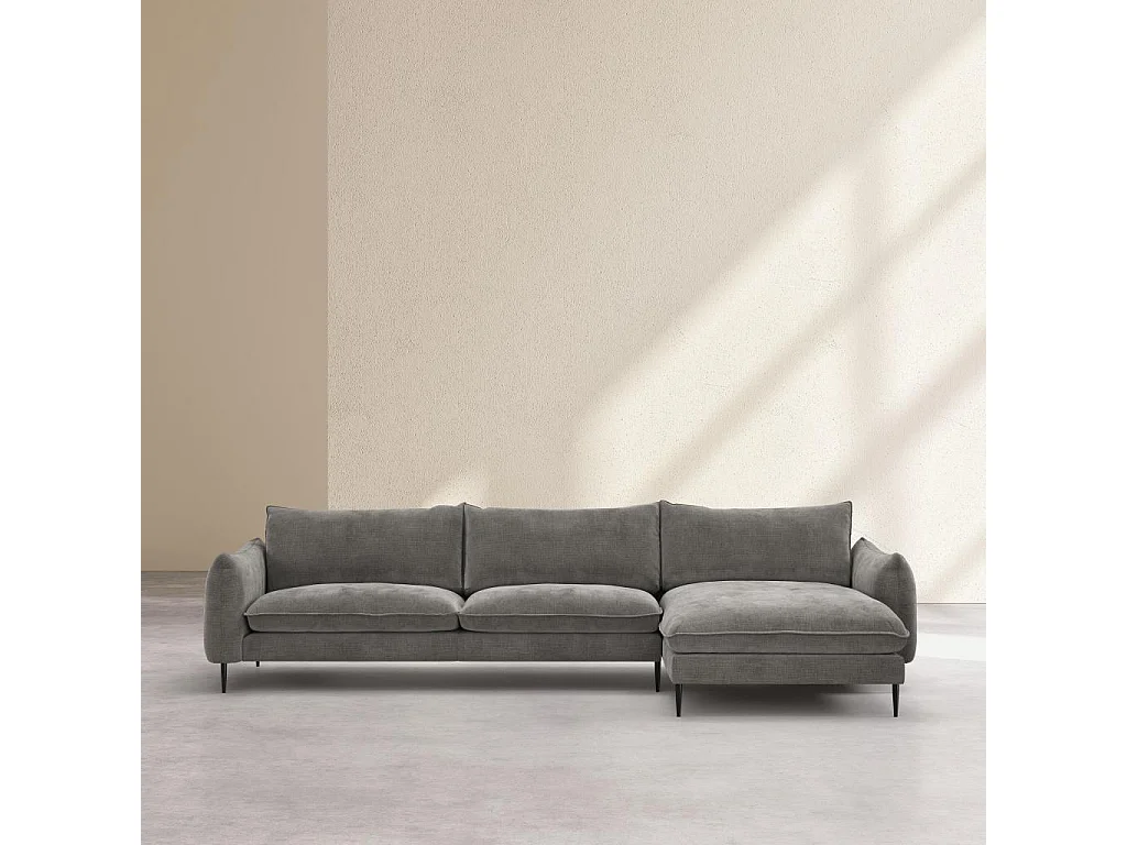 Habitat - Canapé d'angle droit en tissu chenille - Taupe - Ketlyn