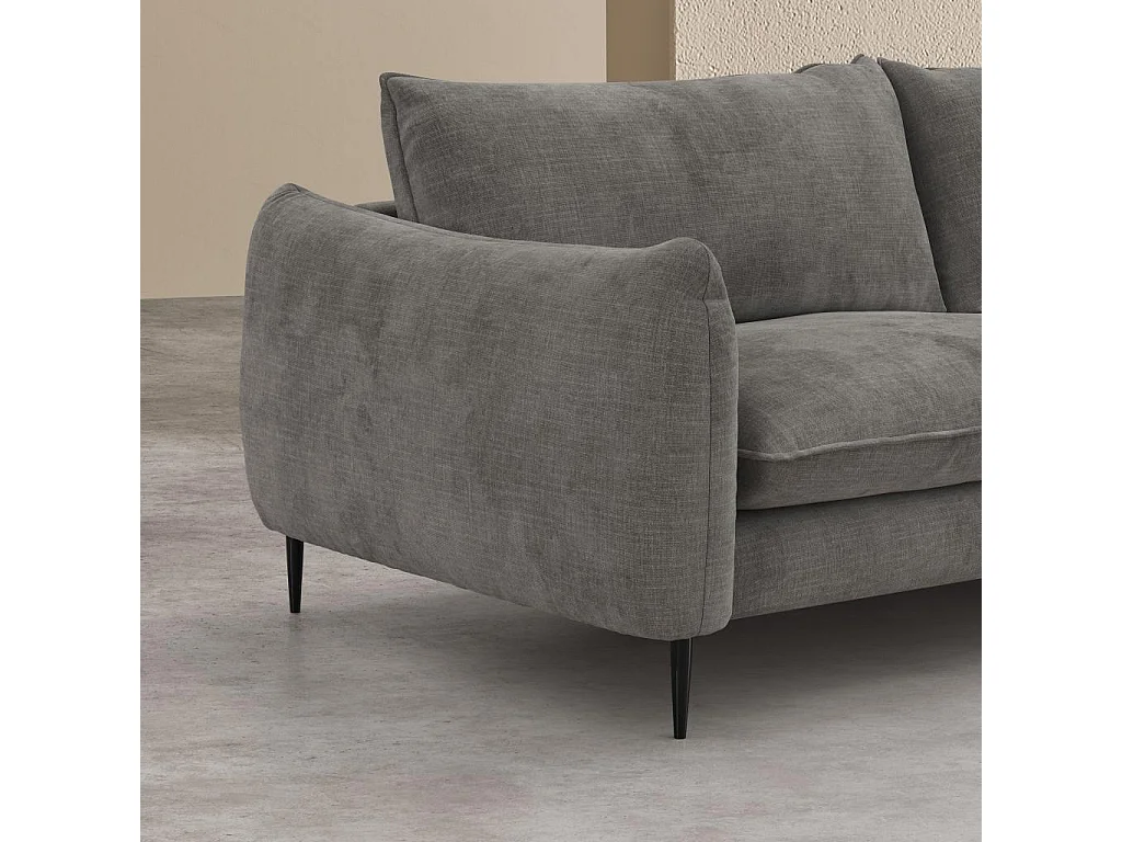 Habitat - Canapé d'angle droit en tissu chenille - Taupe - Ketlyn