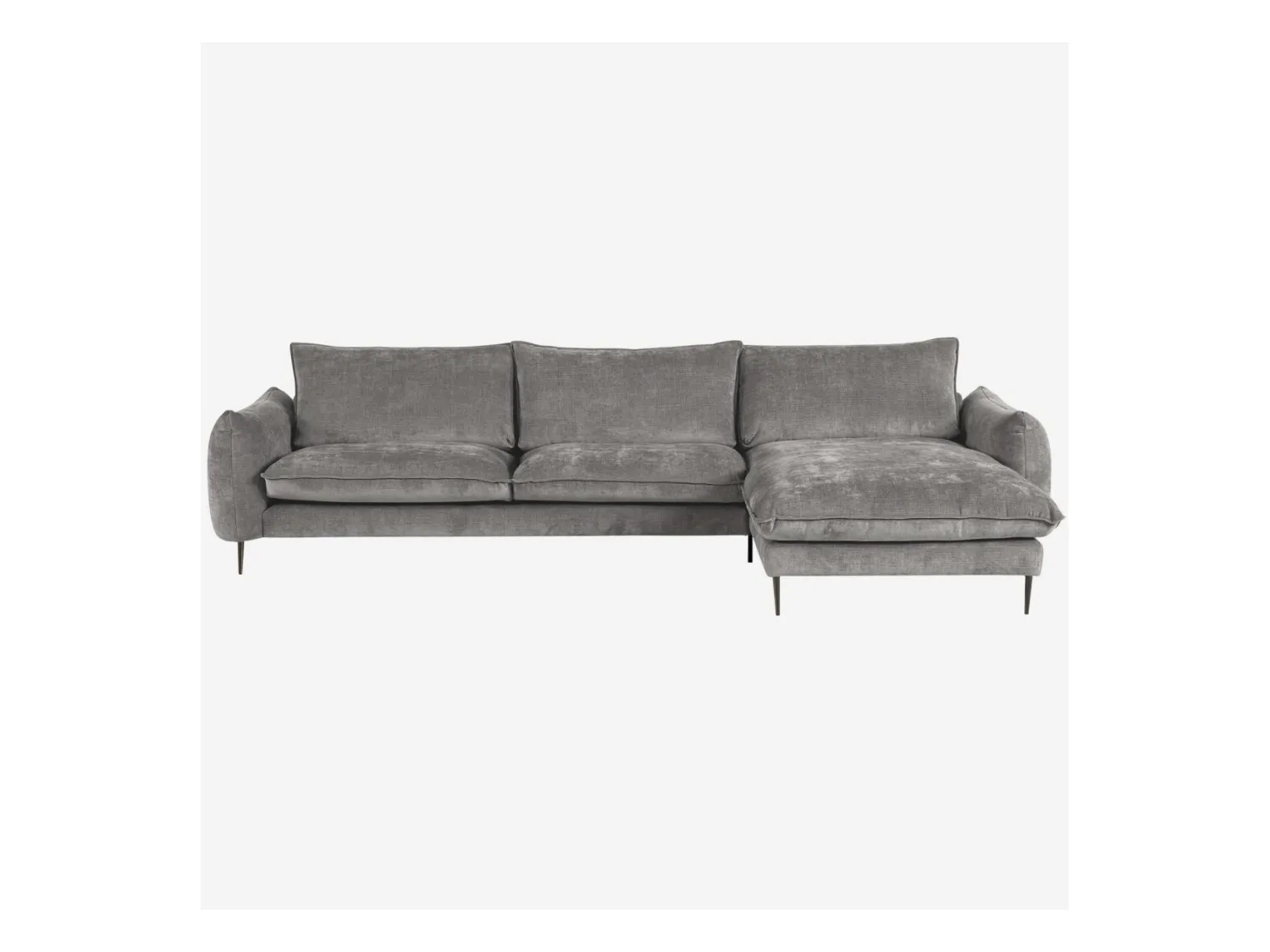 Habitat - Canapé d'angle droit en tissu chenille - Taupe - Ketlyn