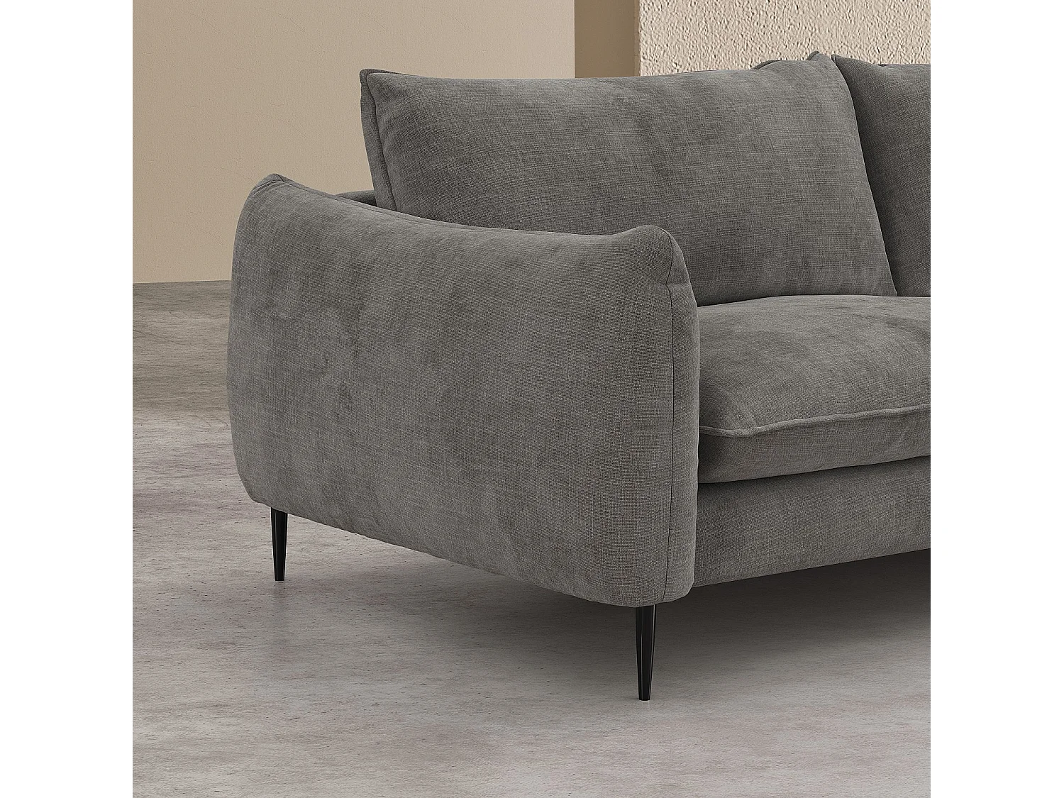 Habitat - Canapé d'angle droit en tissu chenille - Taupe - Ketlyn