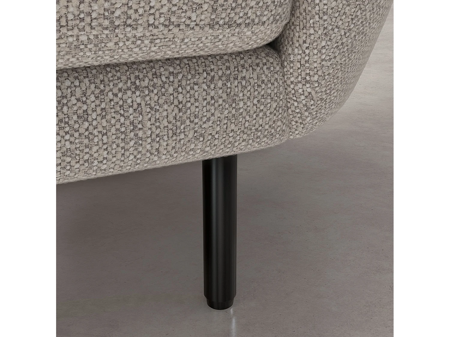 Canapé d'angle gauche en tissu et dossier déhoussable garni de plumes - Écru mélangé - Design by Federica Francini