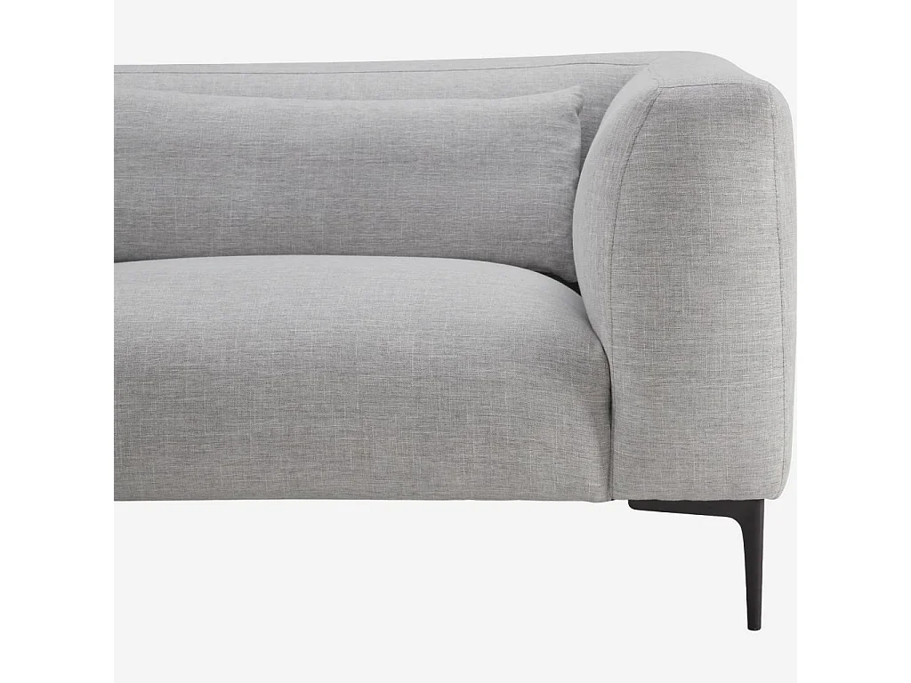 Habitat - Canapé d'angle gauche avec coton et lin garni de plumes - Gris perle - Tessie