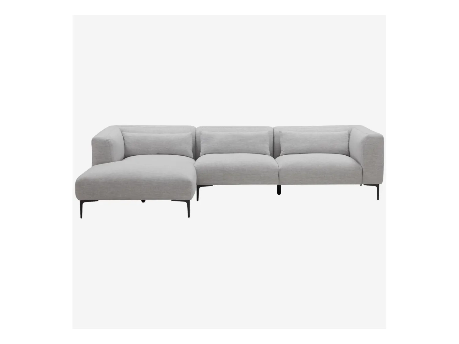 Habitat - Canapé d'angle gauche avec coton et lin garni de plumes - Gris perle - Tessie