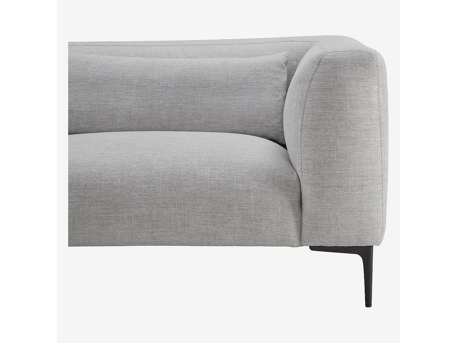 Habitat - Canapé d'angle gauche avec coton et lin garni de plumes - Gris perle - Tessie