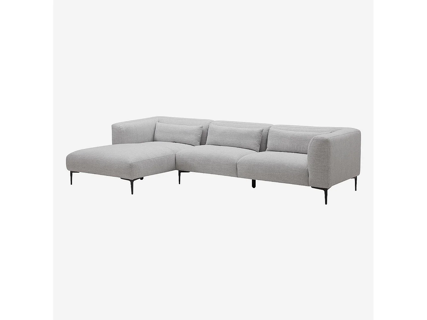 Habitat - Canapé d'angle gauche avec coton et lin garni de plumes - Gris perle - Tessie