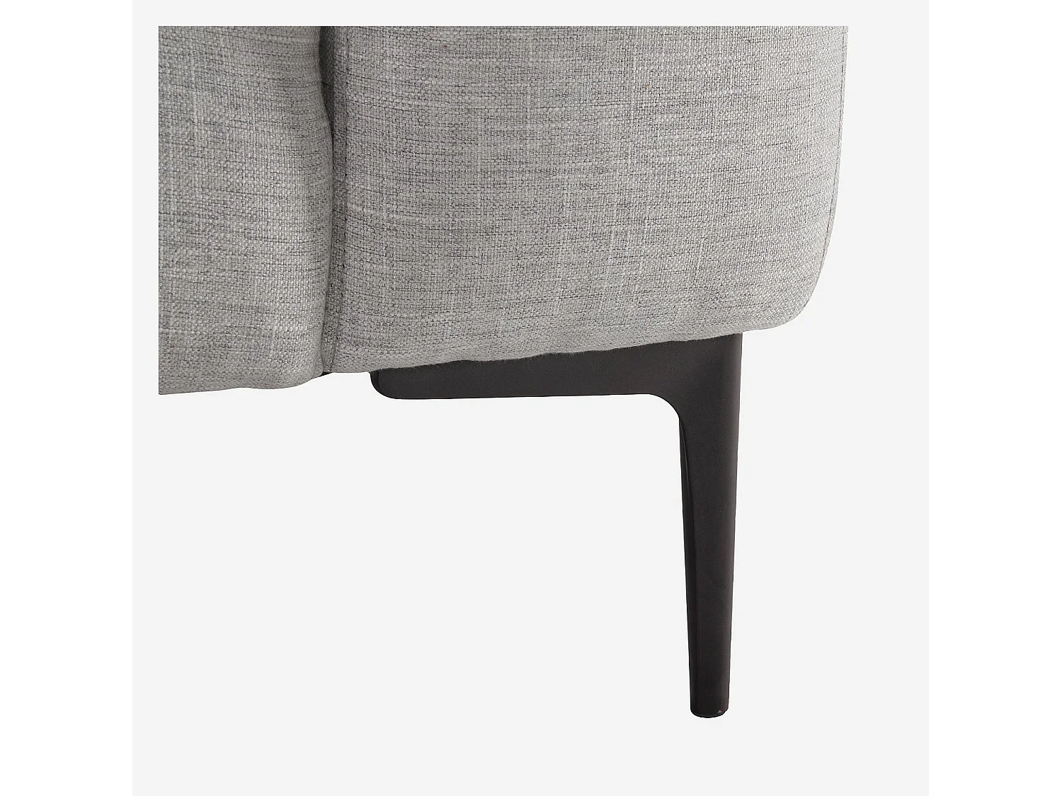 Canapé d'angle gauche avec coton et lin garni de plumes - Gris perle