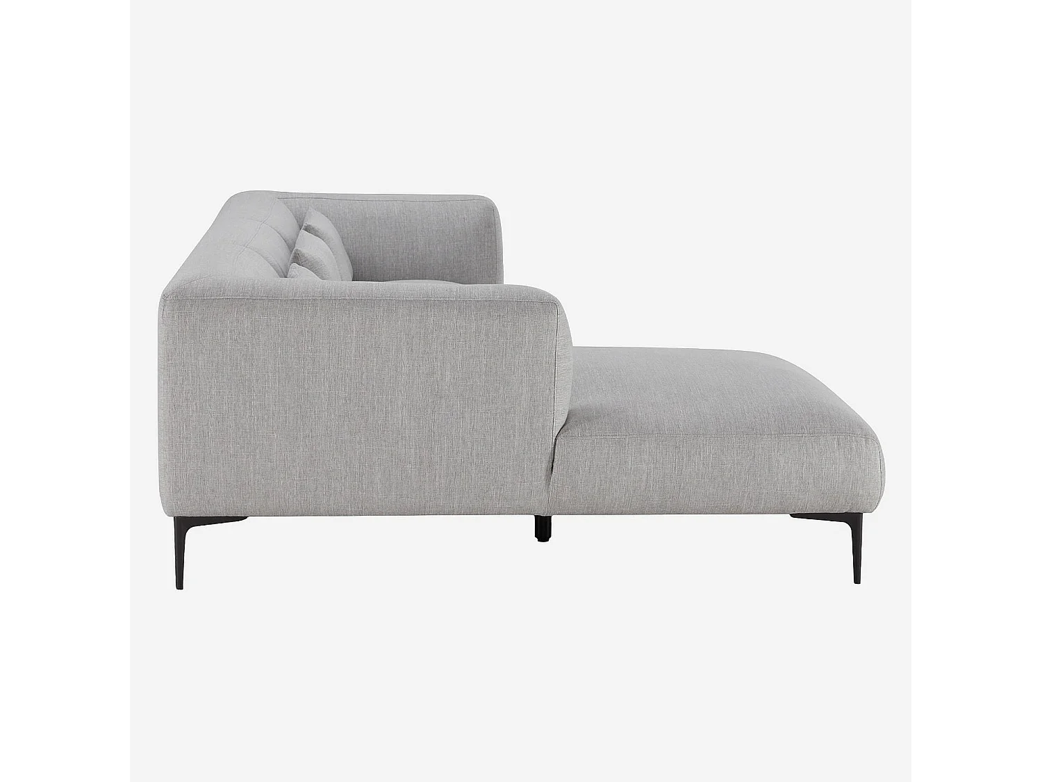 Canapé d'angle gauche avec coton et lin garni de plumes - Gris perle