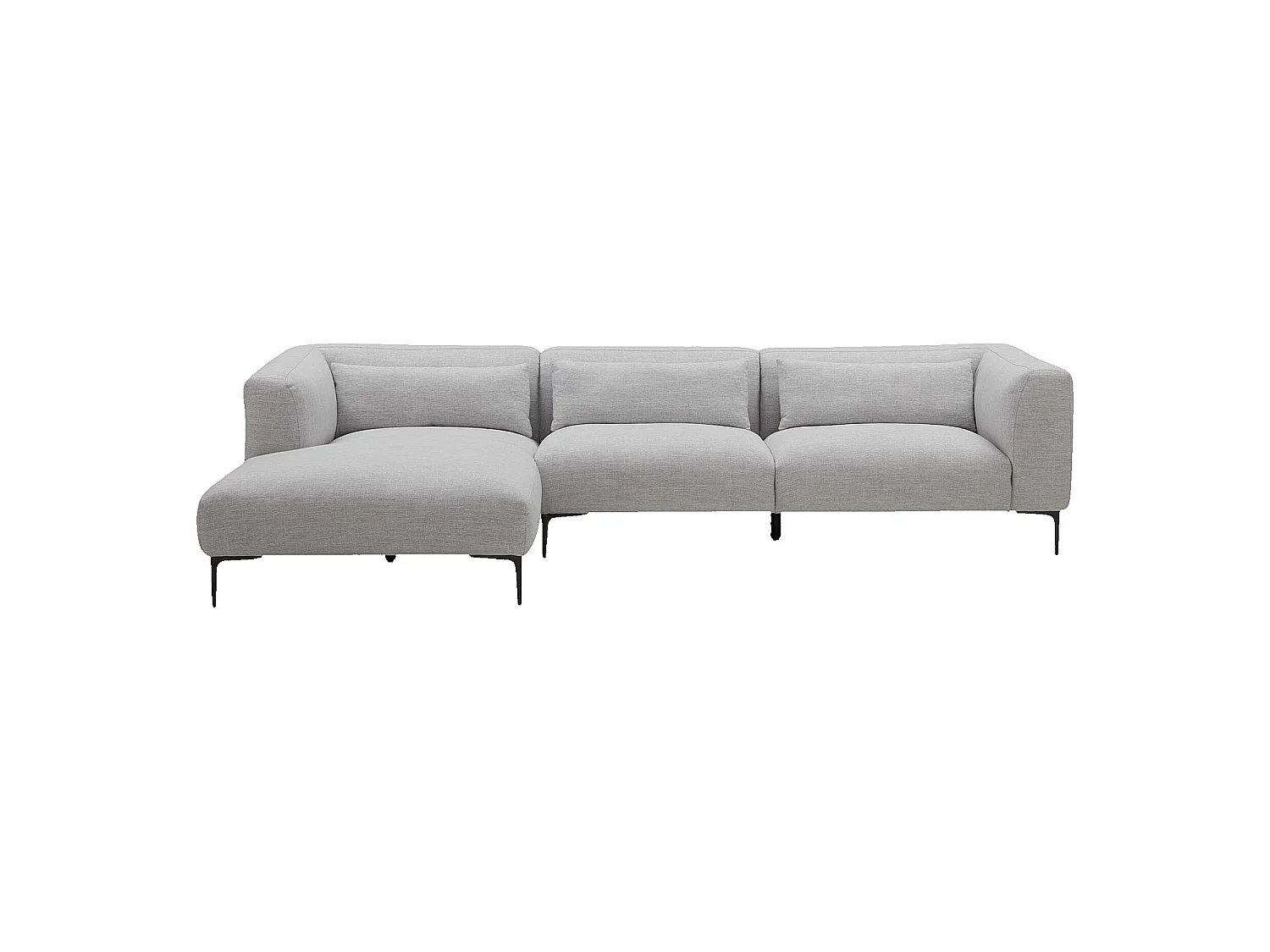 Habitat - Canapé d'angle gauche avec coton et lin garni de plumes - Gris perle - Tessie