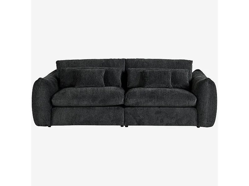 Habitat - Canapé 4 places en tissu chenille - Gris anthracite - Glenna