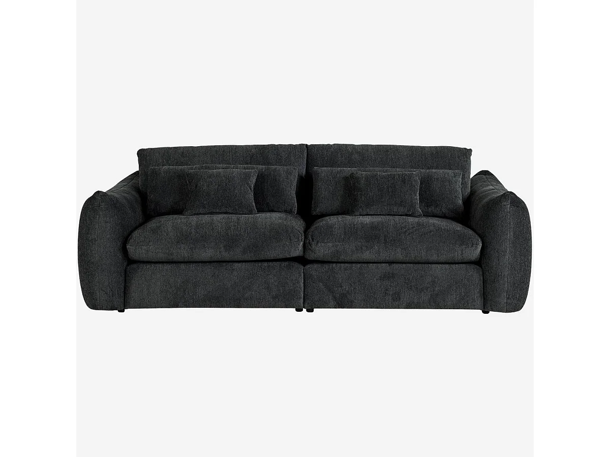 Habitat - Canapé 4 places en tissu chenille - Gris anthracite - Glenna