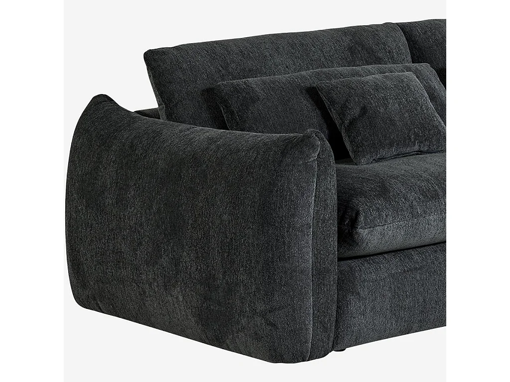 Habitat - Canapé 4 places en tissu chenille - Gris anthracite - Glenna