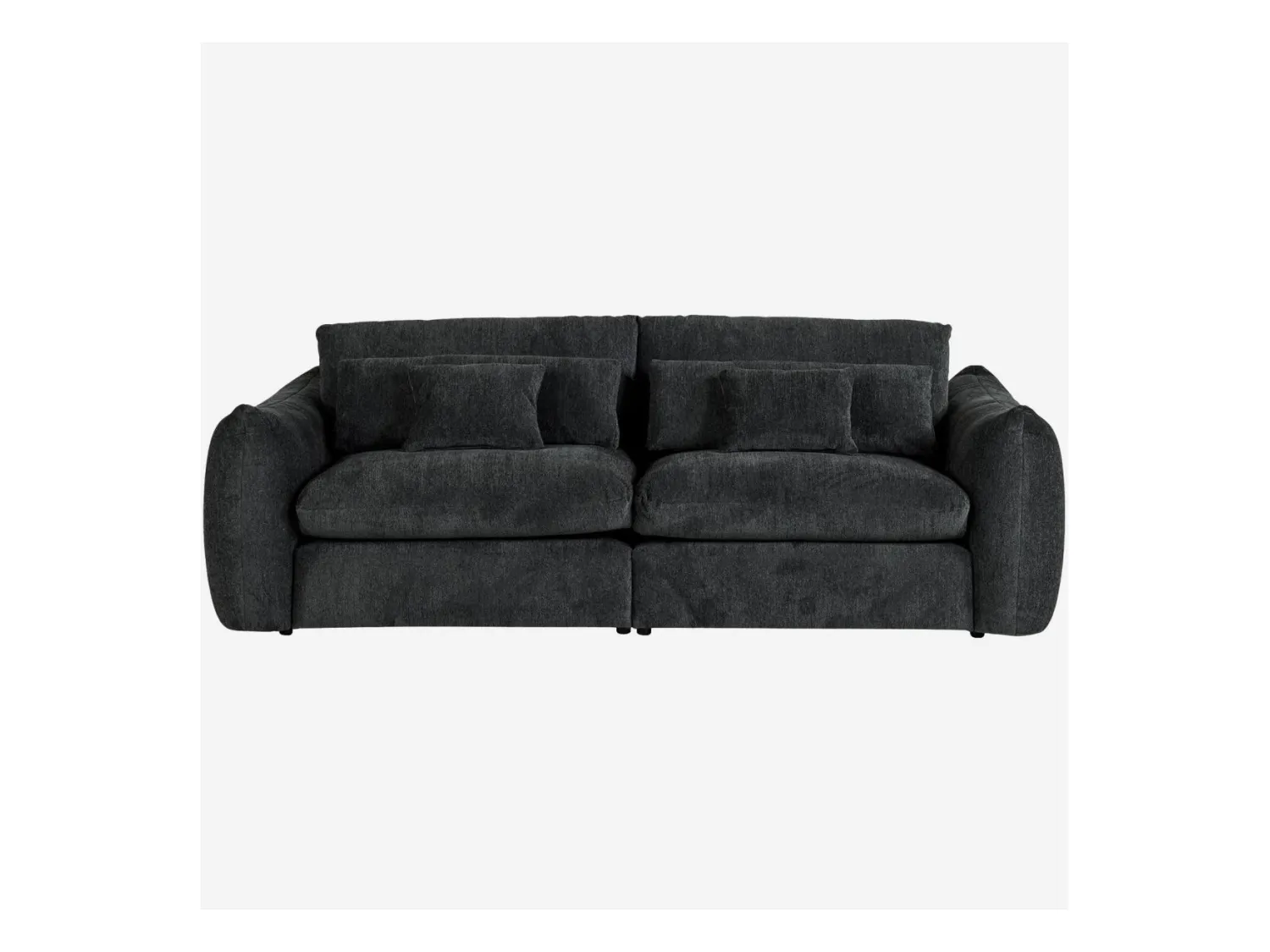 Habitat - Canapé 4 places en tissu chenille - Gris anthracite - Glenna