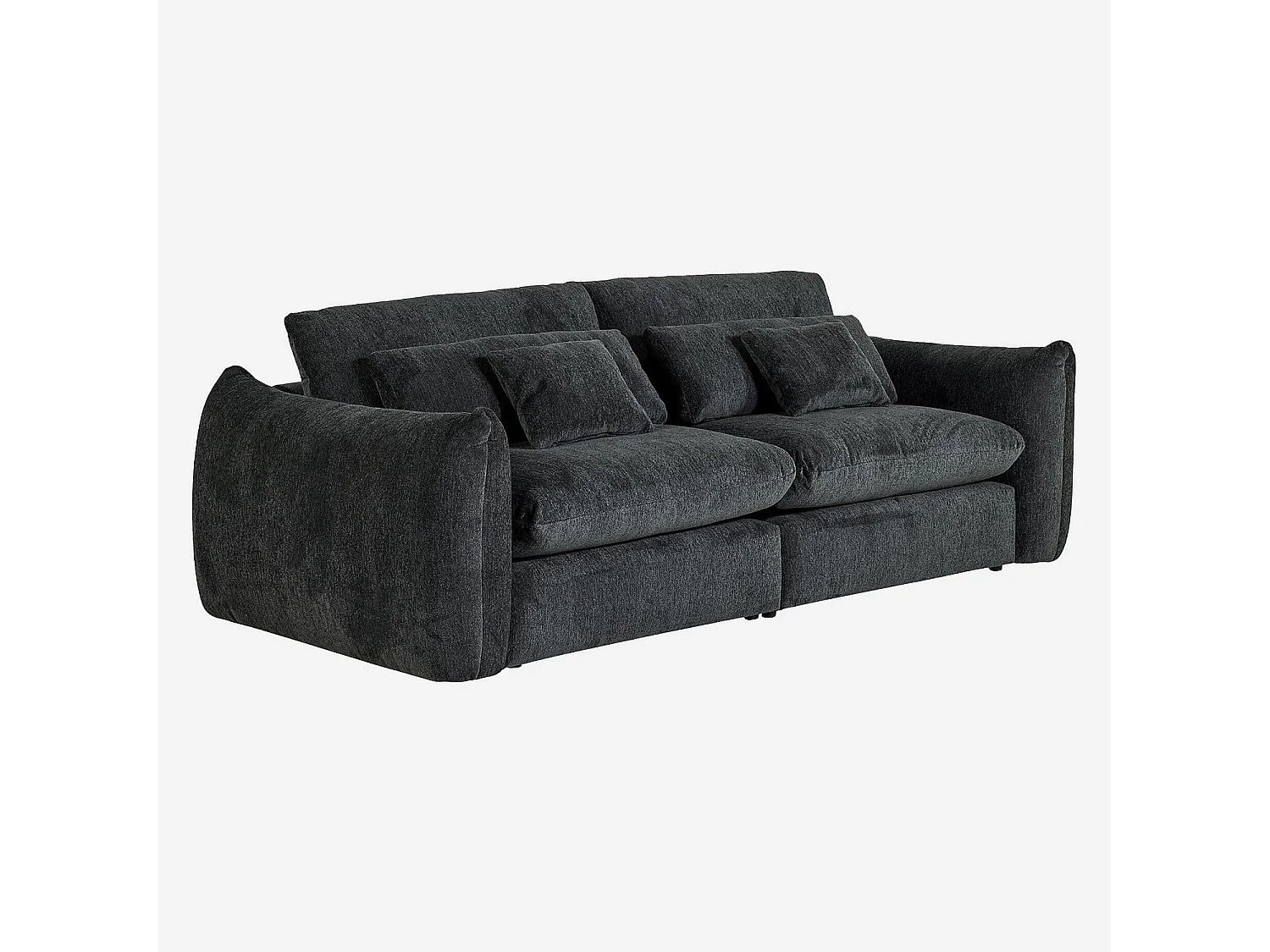 Habitat - Canapé 4 places en tissu chenille - Gris anthracite - Glenna