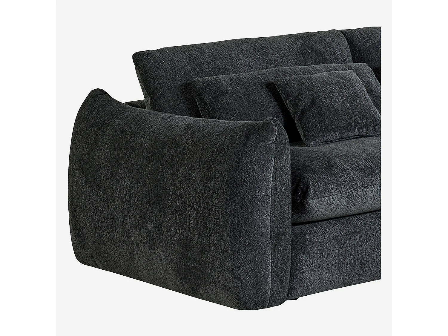 Habitat - Canapé 4 places en tissu chenille - Gris anthracite - Glenna