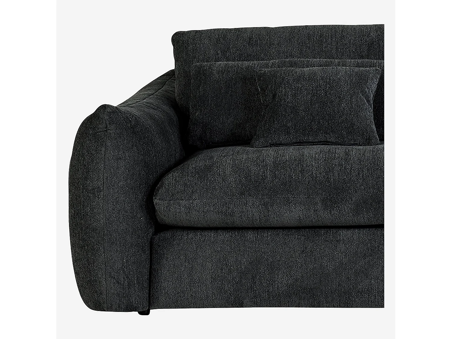 Canapé 4 places en tissu chenille - Gris anthracite