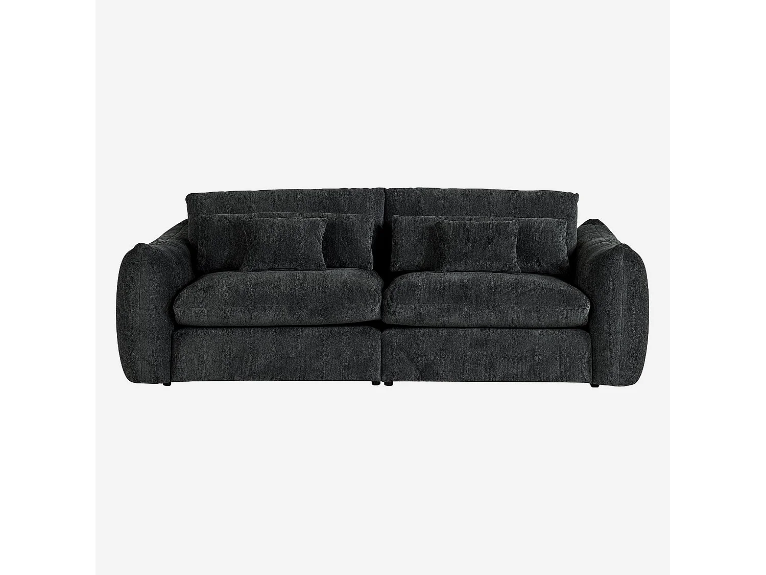 Canapé 4 places en tissu chenille - Gris anthracite