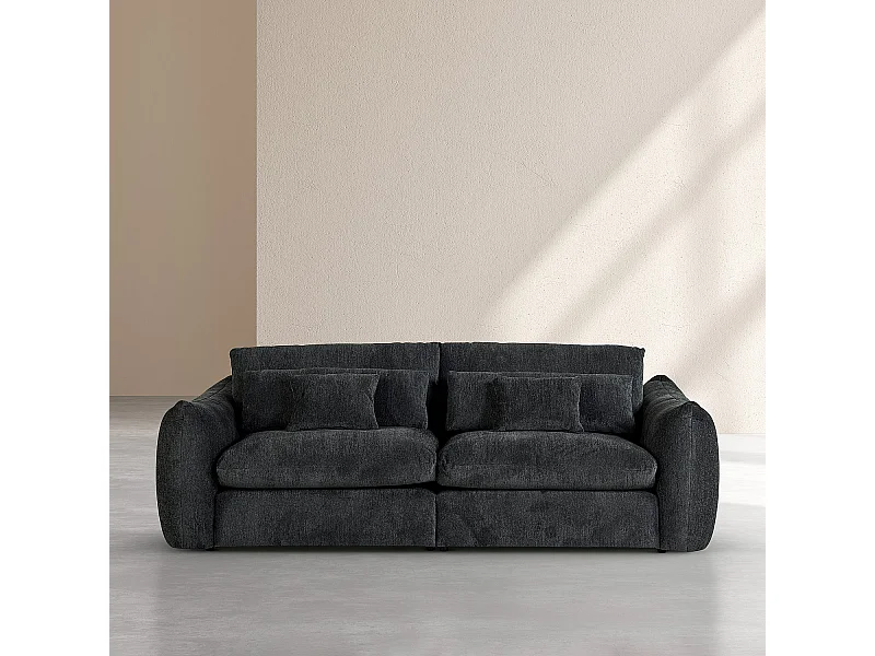 Habitat - Canapé 4 places en tissu chenille - Gris anthracite - Glenna