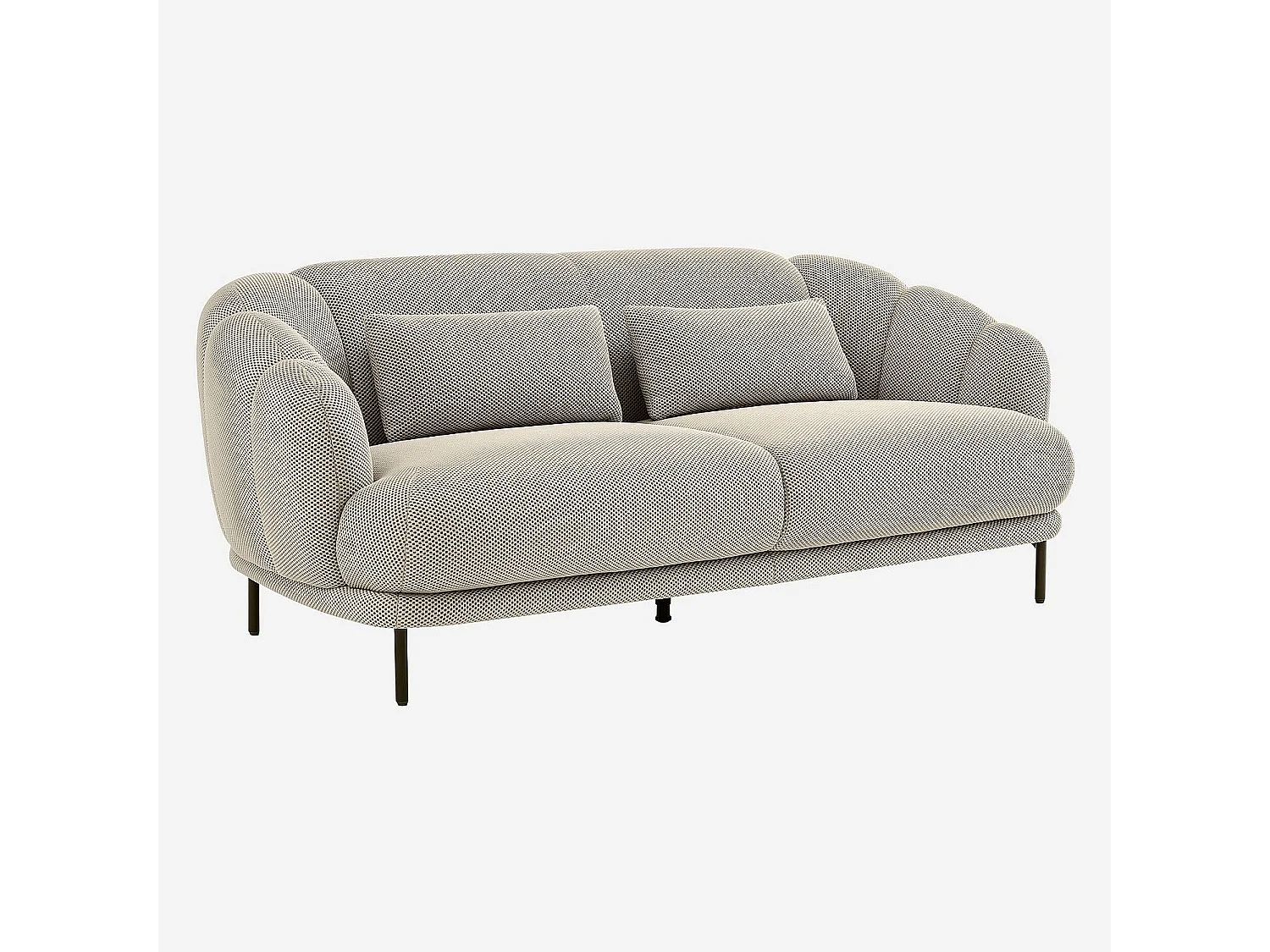 Habitat - Canapé 3 places en tissu 3D et dossier garni de plumes - Sable - Design by Federica Francini - Paraty