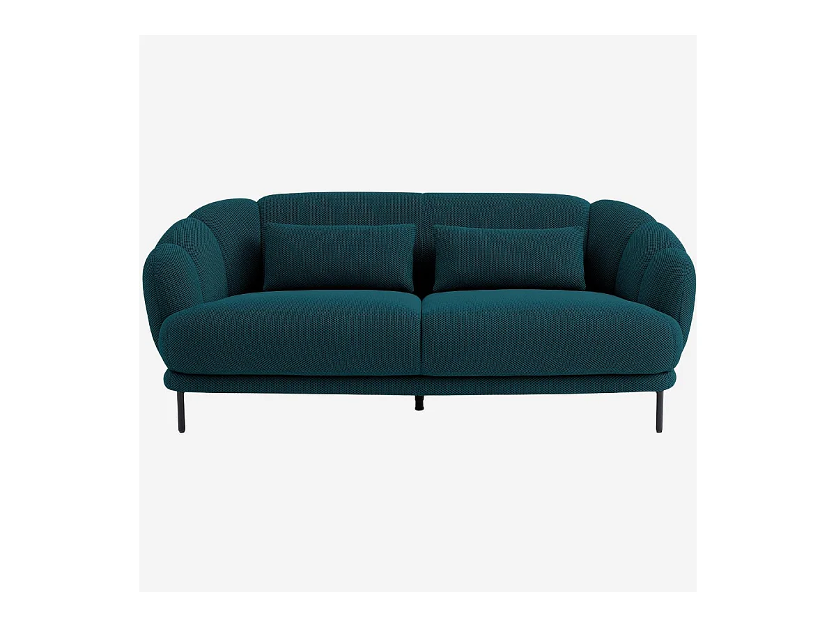 Habitat - Canapé 3 places en tissu 3D et dossier garni de plumes - Bleu canard - Design by Federica Francini - Paraty